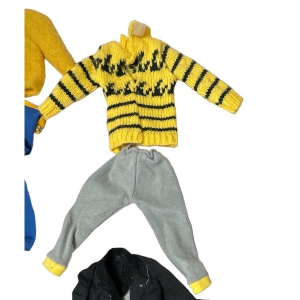 Vintage Doll Clothes Barbie size Long Sleeve Shirts Pants Skirt Overalls Winter - Picture 3 of 7